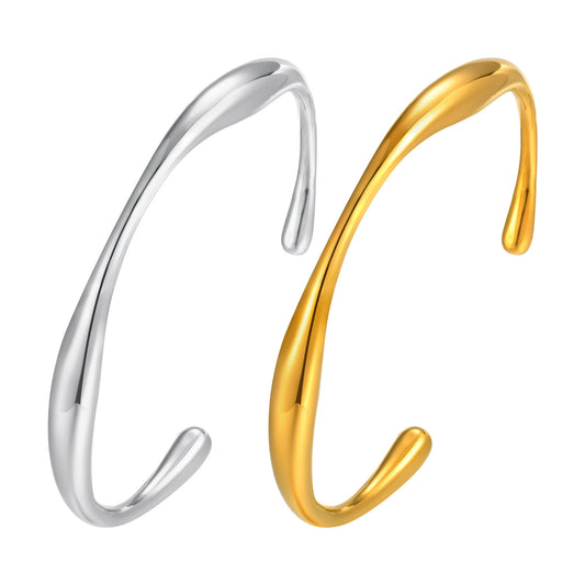 Geometric Adjustable Stainless Steel Bracelet for Women