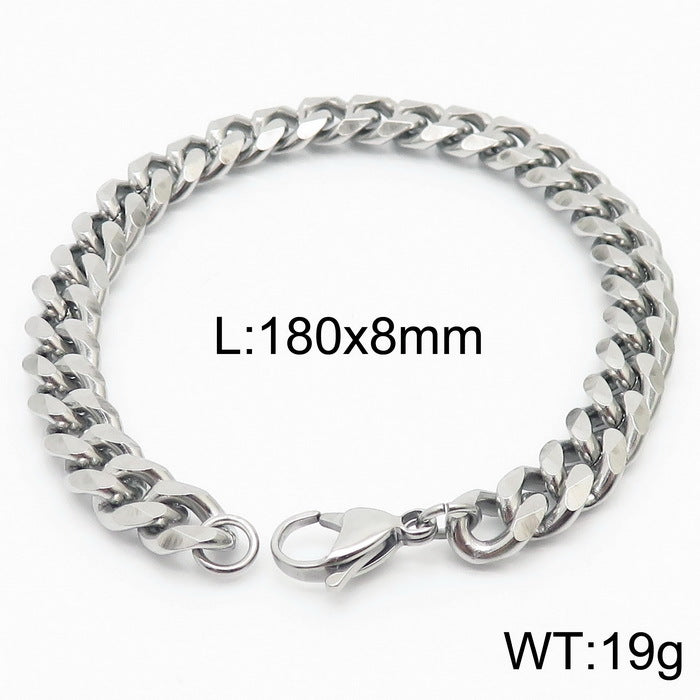 Cool Men's Titanium Steel Does Not Fade Lobster Buckle Bracelet Girls Niche Bracelet A