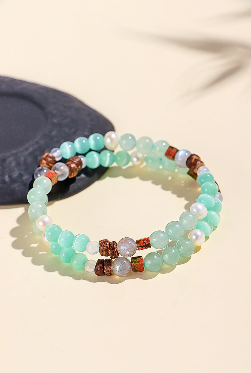 Planderful Fortune's Favor Bracelet – Unique Ethnic Style with Opal and Pearl