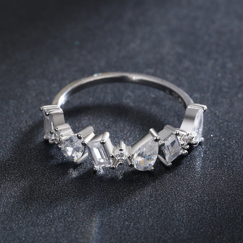 New Sterling Silver Zircon Finger Ring - Popular Cross-border Jewelry