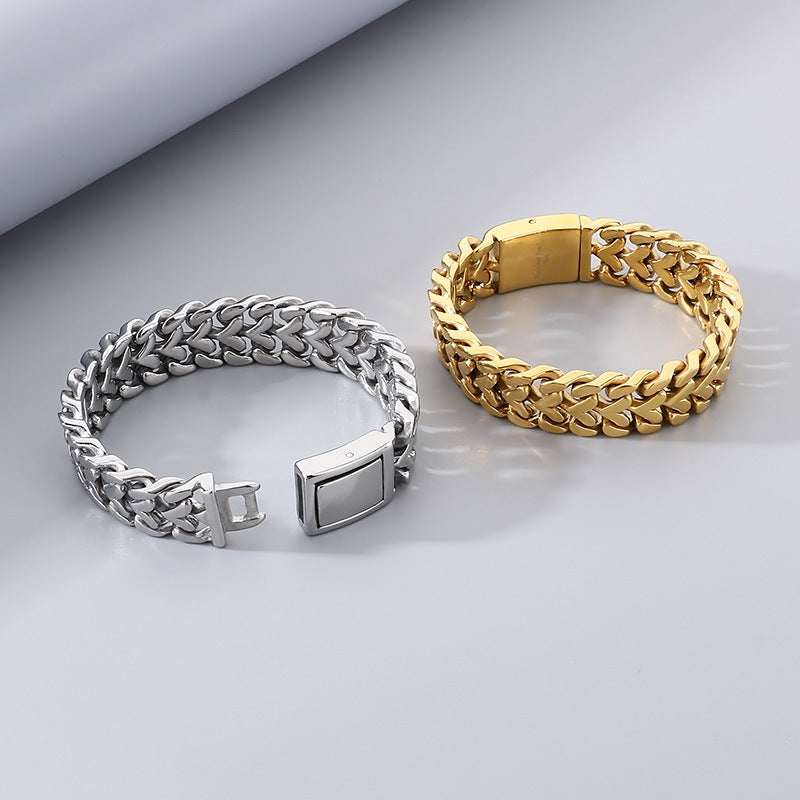 Fashion Heart Shaped Mens Bracelet Stainless Steel Jewelry