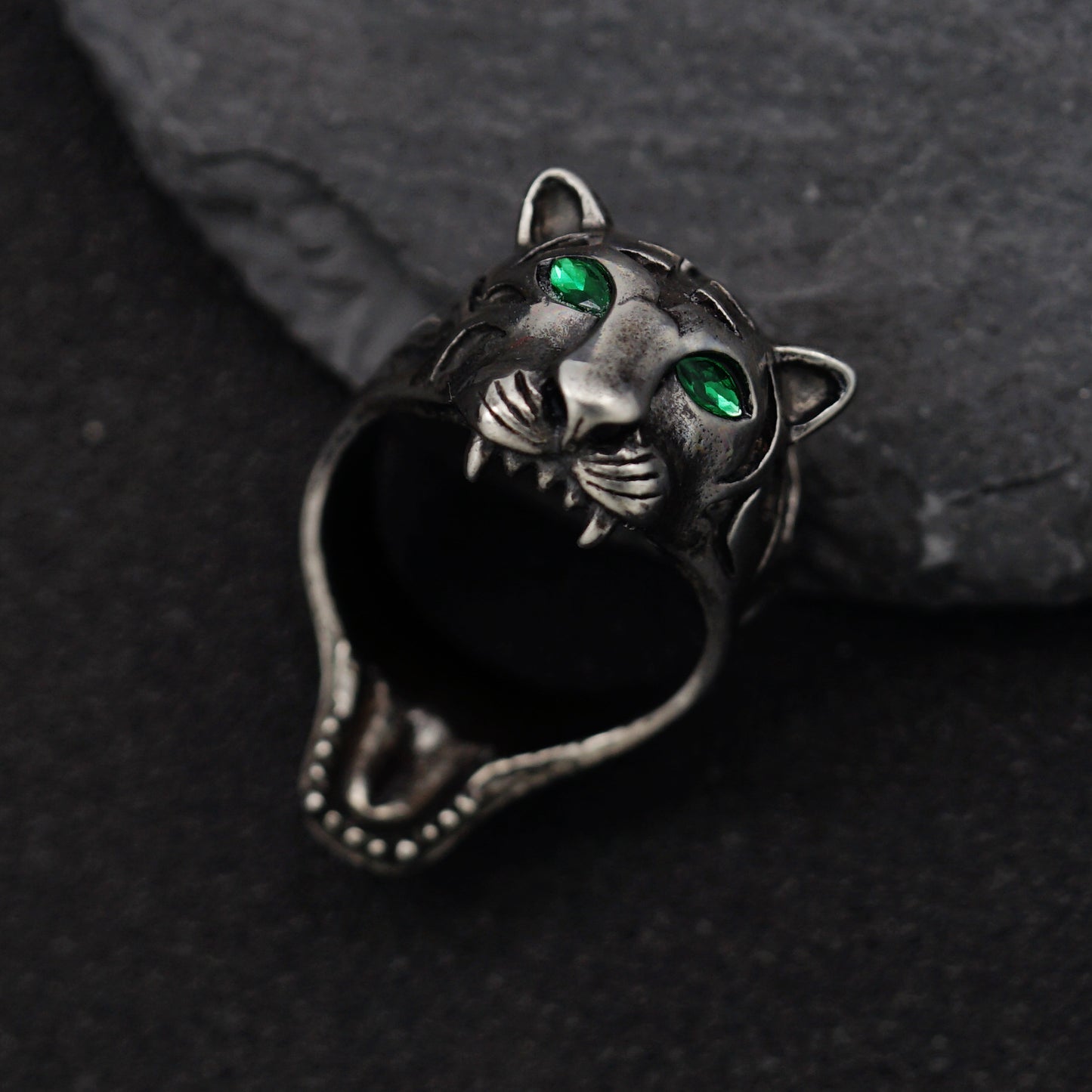 Planderful Stainless Steel Tiger Head Ring Unisex Vintage Retro Style For Men And Women