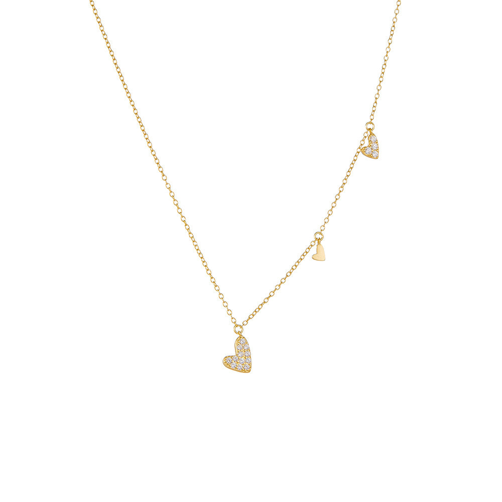 Small Fresh Love Sterling Silver Necklace Heart-Shaped Pendant