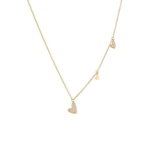 Small Fresh Love Sterling Silver Necklace Heart-Shaped Pendant