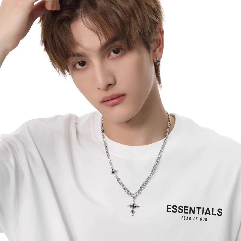 Planderful Jewelry Cross Pendant Necklace for Men in Stainless Steel, Modern Everyday Luxury