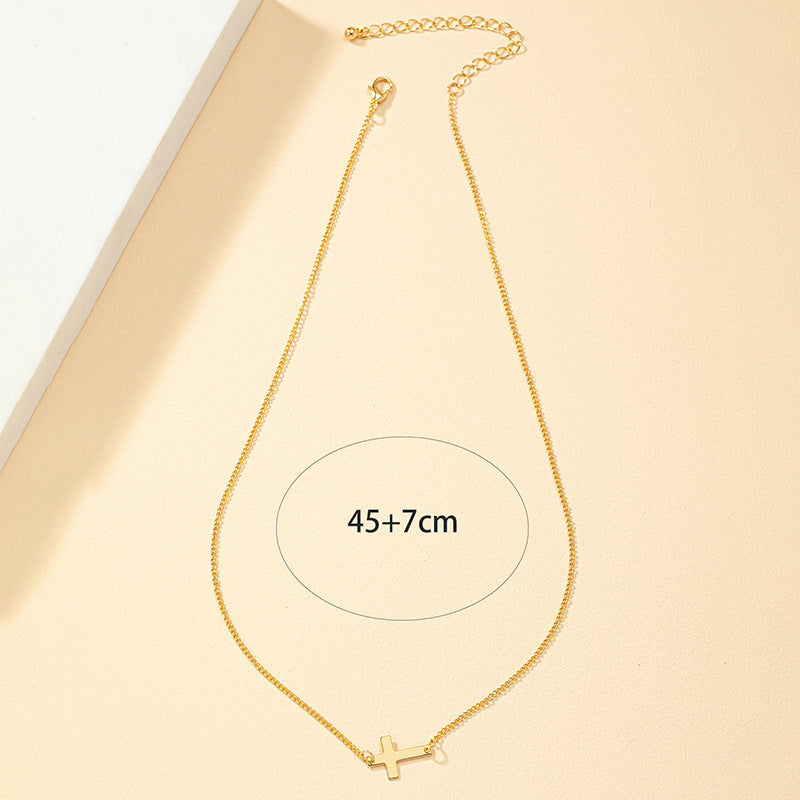 Korean Chic Cross Clavicle Chain Necklace with INS Style