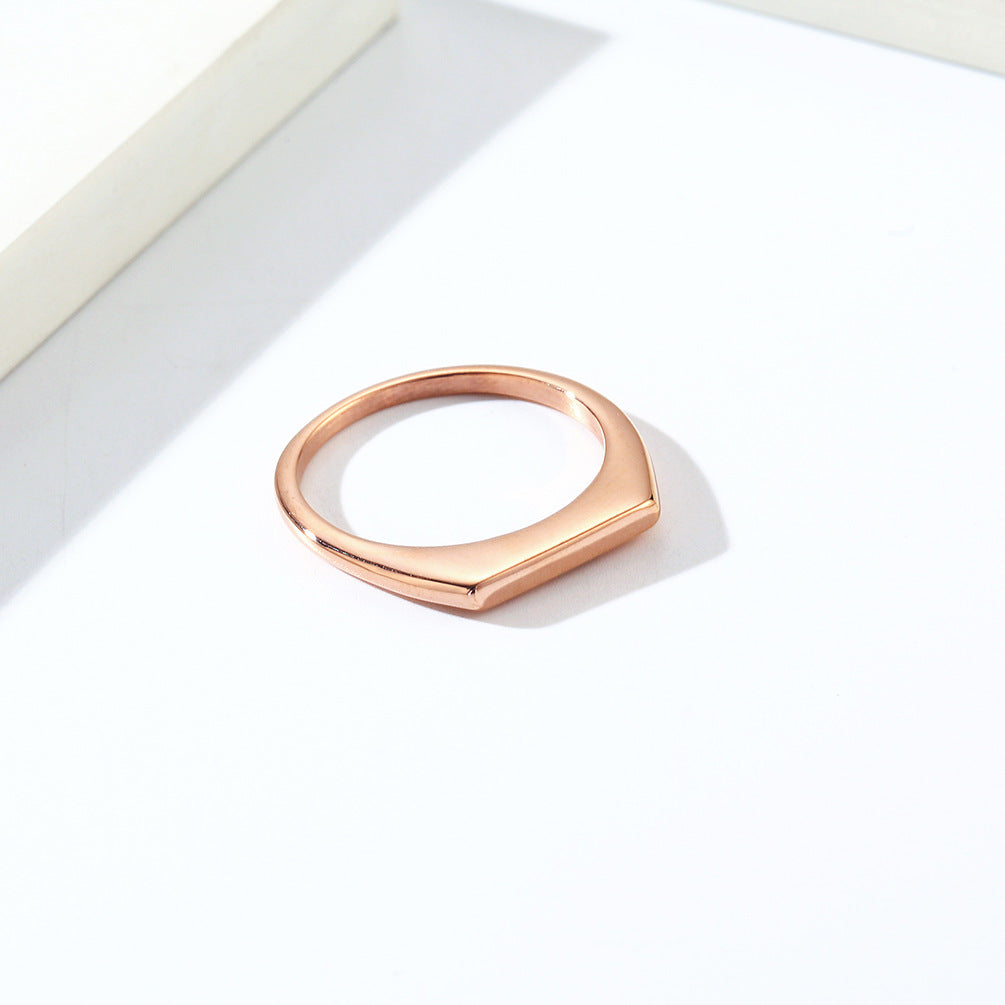 INS Cold Wind Simple Small Glossy Stainless Steel Women's Tail Ring Jewelry Wholesale