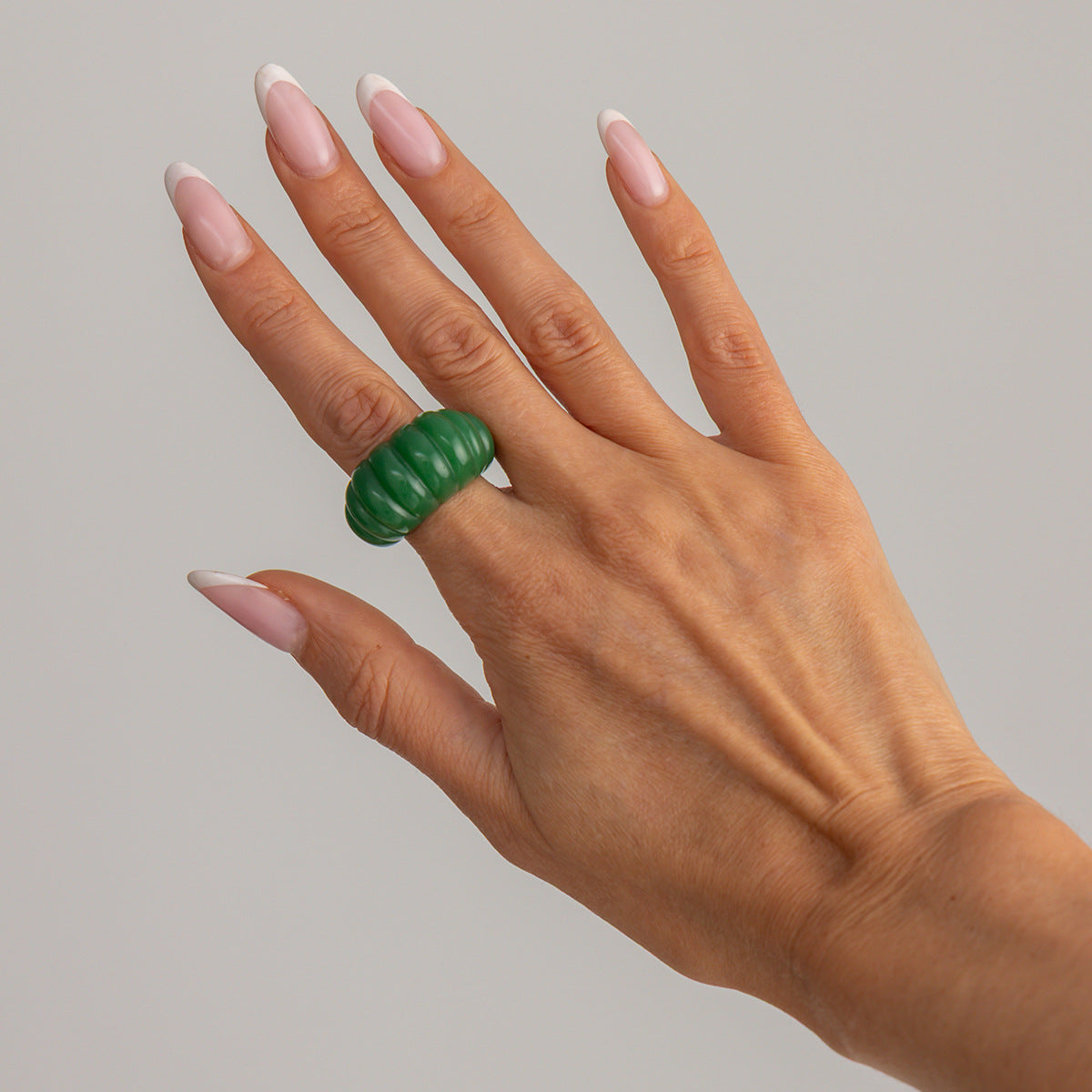 Planderful Resin Ring Vienna Verve Retro Color Striped Wide Face Bold Statement Jewelry For Trendsetters