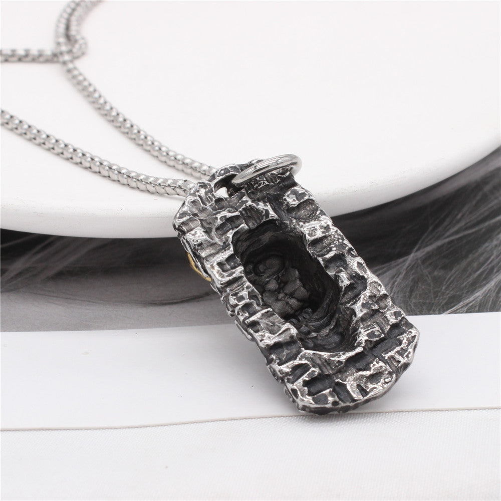 Horned Monster Skull Titanium Steel Pendant Necklace