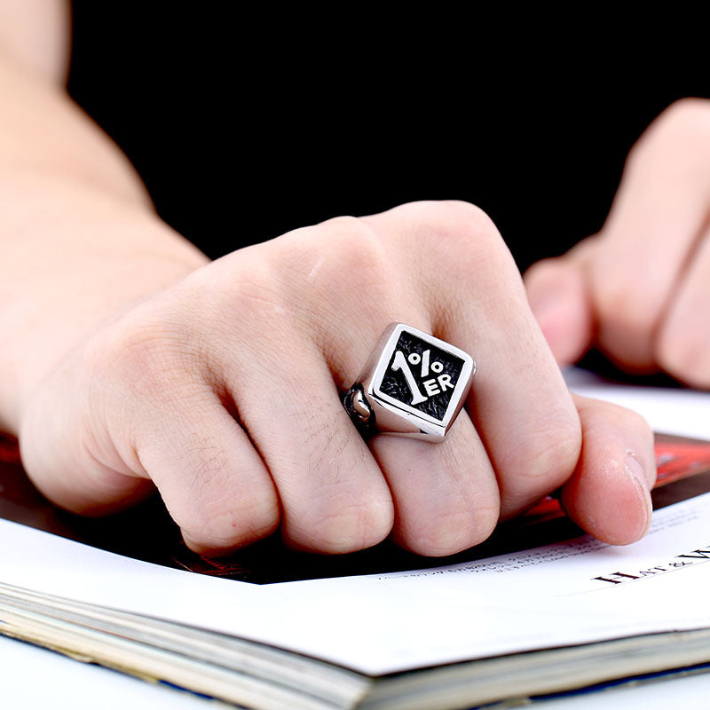 Retro Titanium Steel Men's Ring - European and American Style Wholesale Fashion Accessory