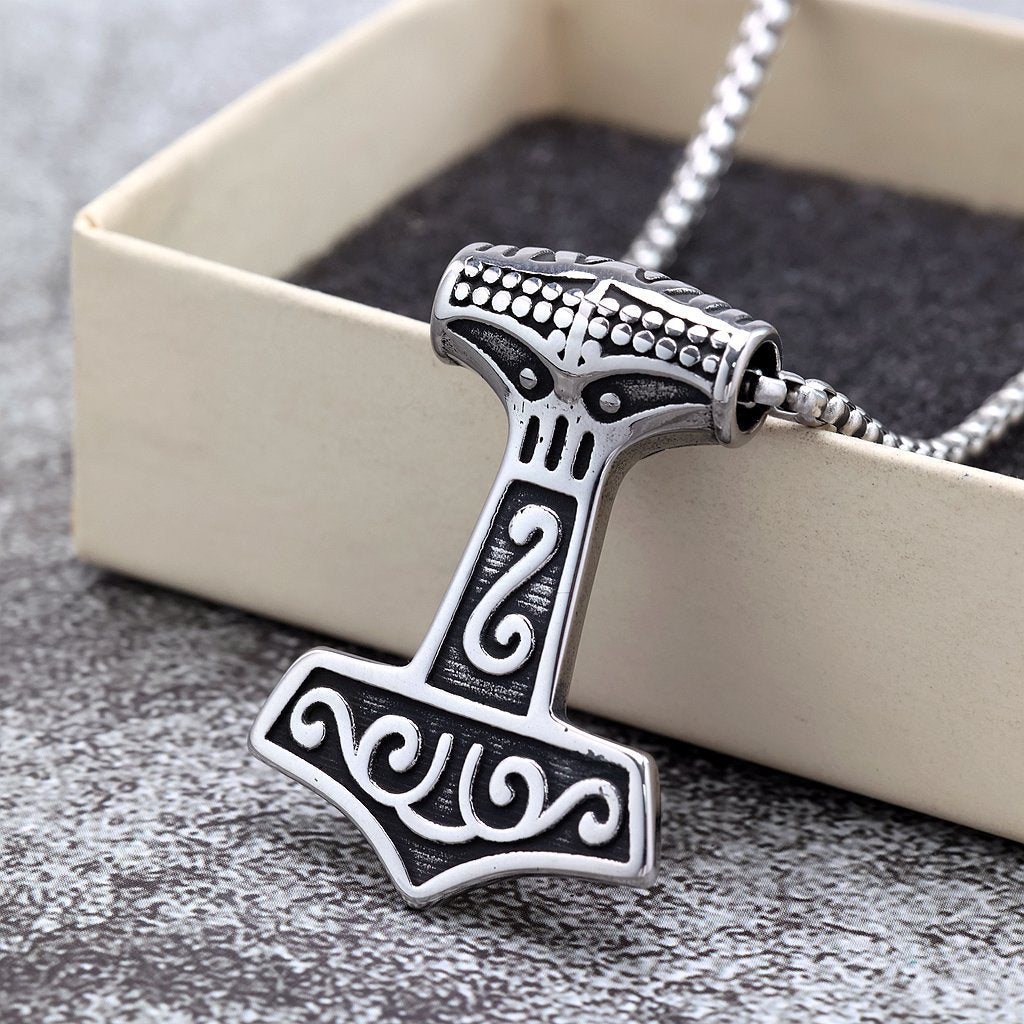 Viking Necklace For Men Nordic Stainless Steel Double Sided Pendant Planderful Norse Legacy