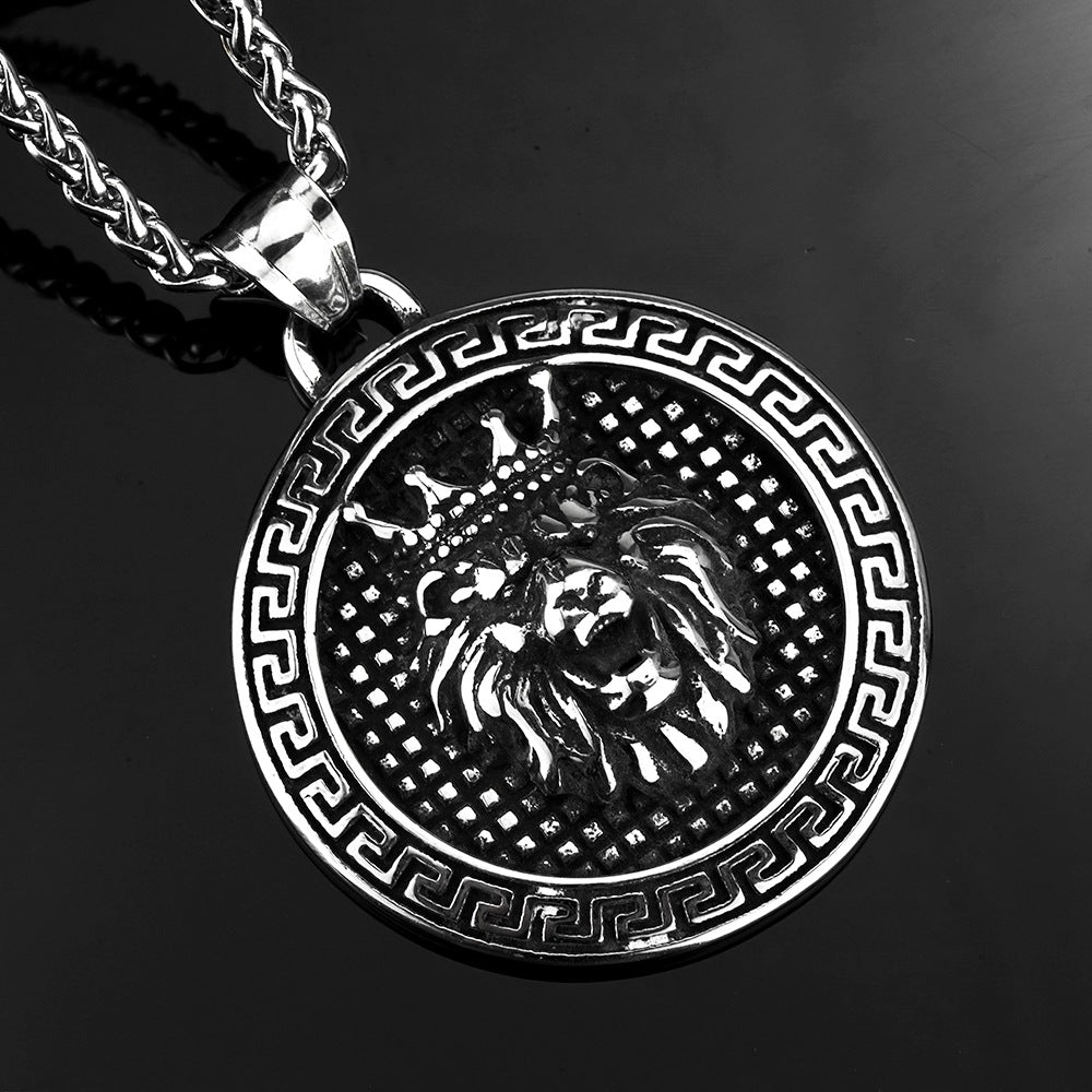 Vintage Men's Jewelry Lion King Tag Pendant Accessories