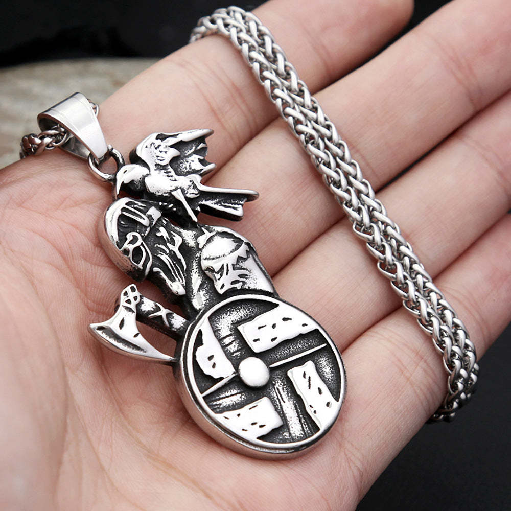Vintage Viking Stainless Steel Pendant Necklace