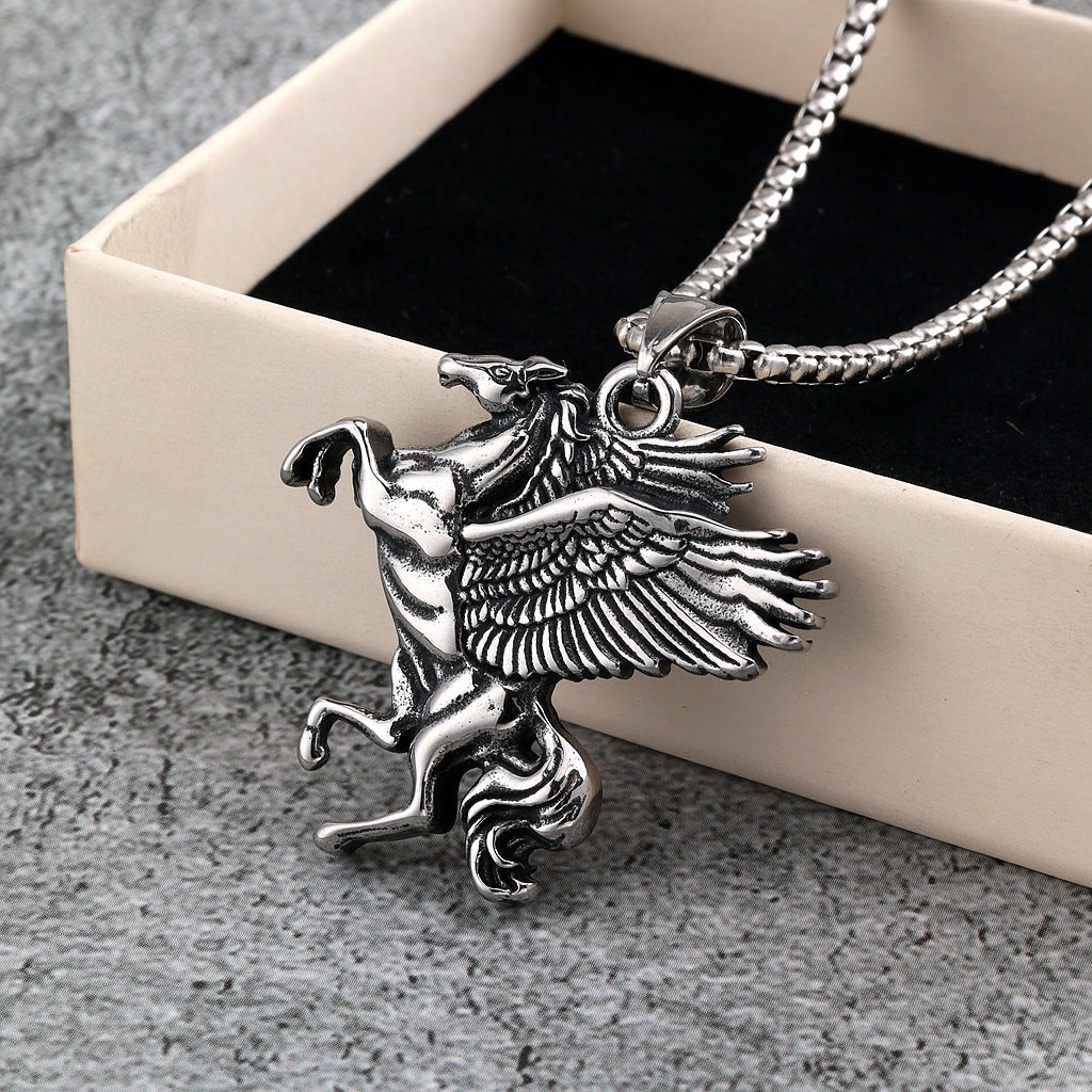 Vintage Stainless Steel Pendant Necklace