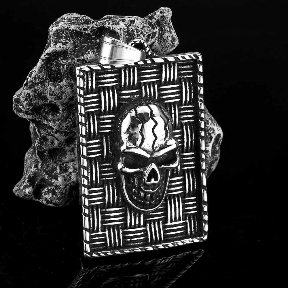 Stainless Steel Retro Jewelry Skull Pendant Necklace for Men