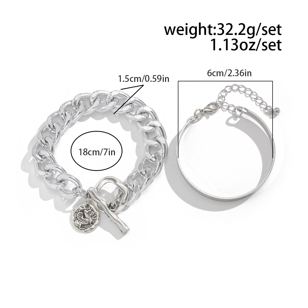 Planderful Vienna Verve Hollow Double Ring Bracelet Spring Opening Irregular Bead Stack For Women Statement Jewelry