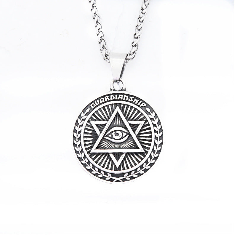 Vintage Eye of Horus Stainless Steel Men's Pendant Necklace
