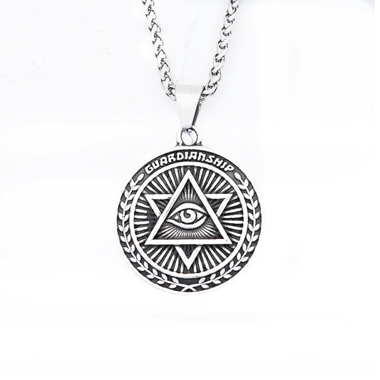 Vintage Eye of Horus Stainless Steel Men's Pendant Necklace