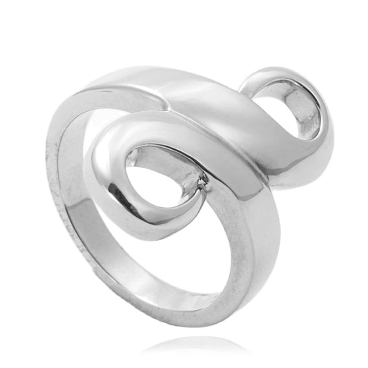 Retro Punk Hollow Titanium Steel 8-Character Ring for Men - Trendy Stainless Steel Design