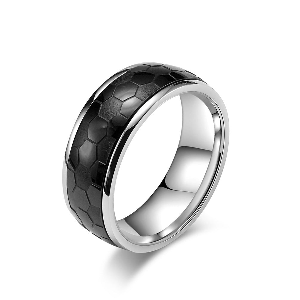 Rotatable Titanium Steel Football Ring for Men Fans