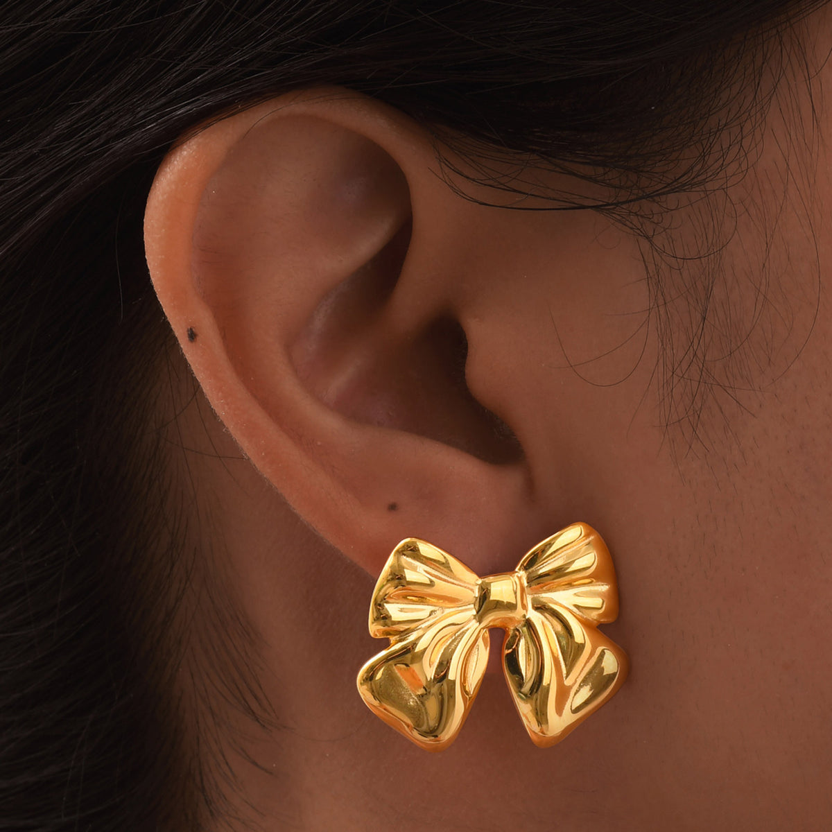 Modern Gold-Tone Stainless Steel Earrings