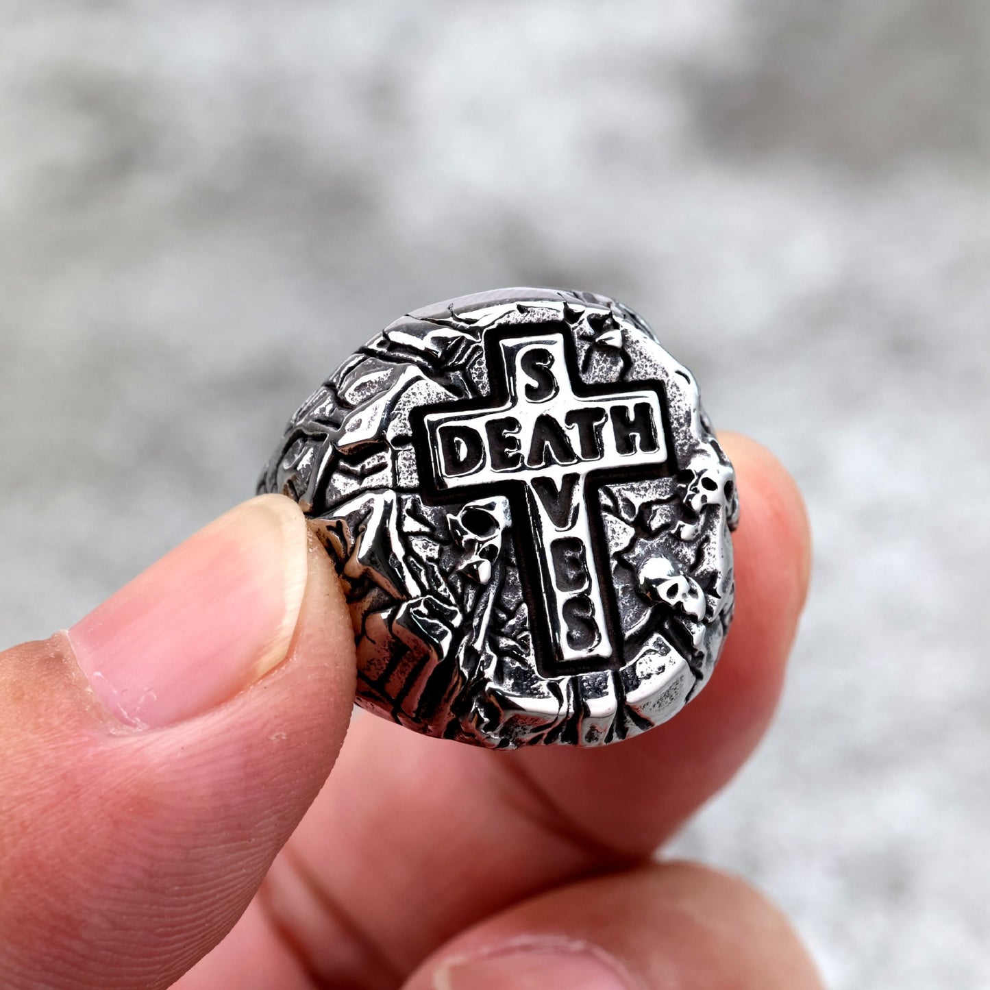 Mens Durable Stainless Steel Ring Retro Cross Punk Style Planderful Everyday Genie Collection For Men