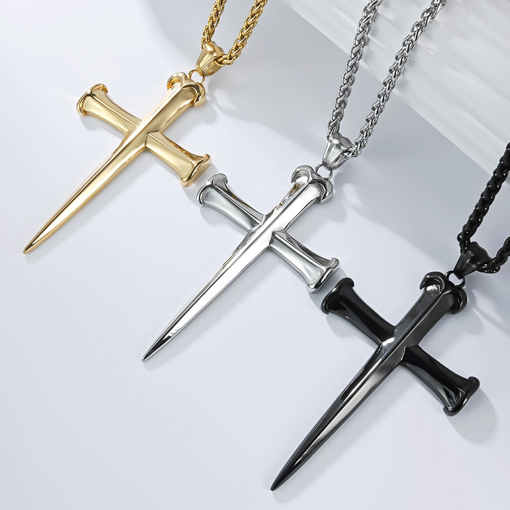 Stainless Steel Cross Vintage Punk Necklace