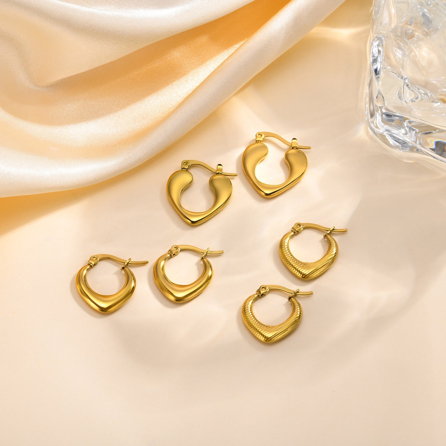 Fashion Personalized Women's Stainless Steel 18K Gold Earrings