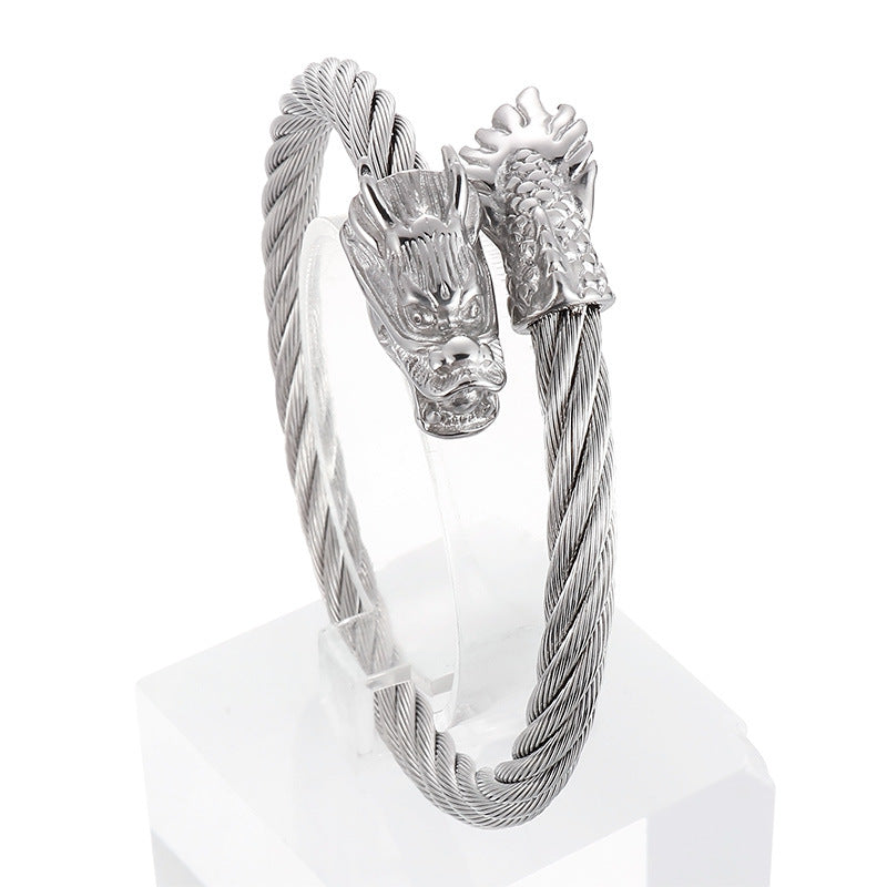 Punk Vacuum Electroplated 18k – Single Weiya Line Dragon Head Bracelet