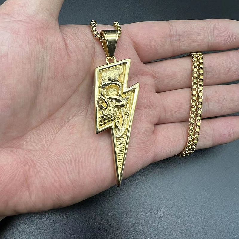 Steel Necklace - Vintage Skull Pendant for Men