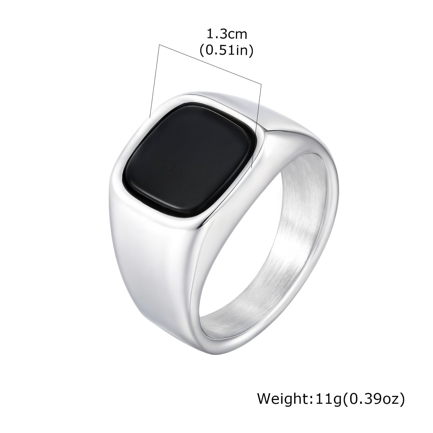 Stainless Steel Tiger Eye Men Ring Square Index Finger