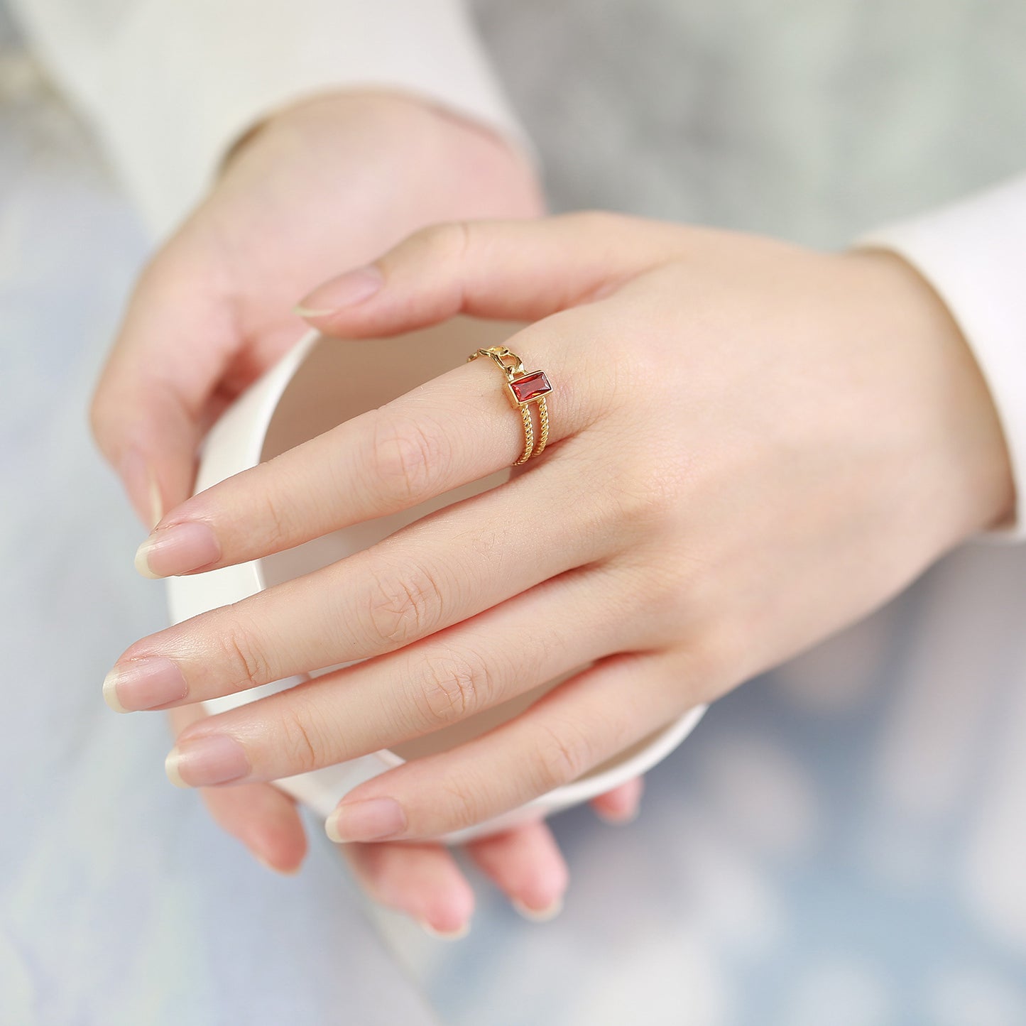 Cross-Border Jewelry Stainless Steel Zircon Open Ring