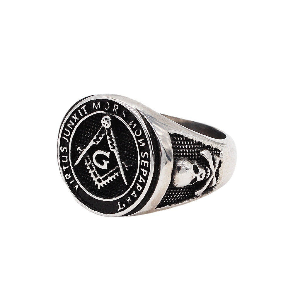 Planderful Masonic Triangle Titanium Steel Ring Unisex Fashion Statement For Men Women