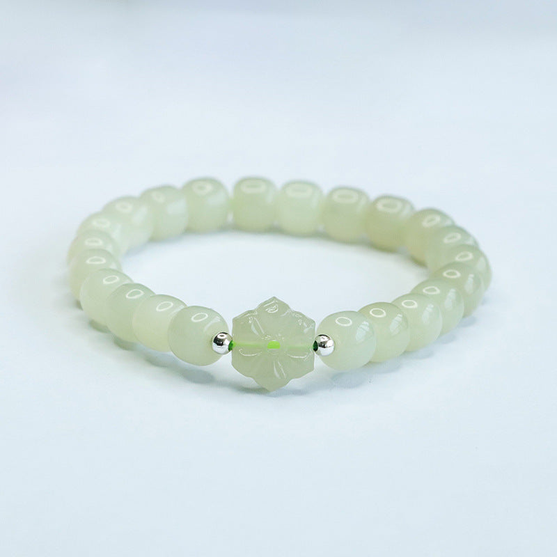 Qingshui Hetian Jade Petal Bead Bracelet