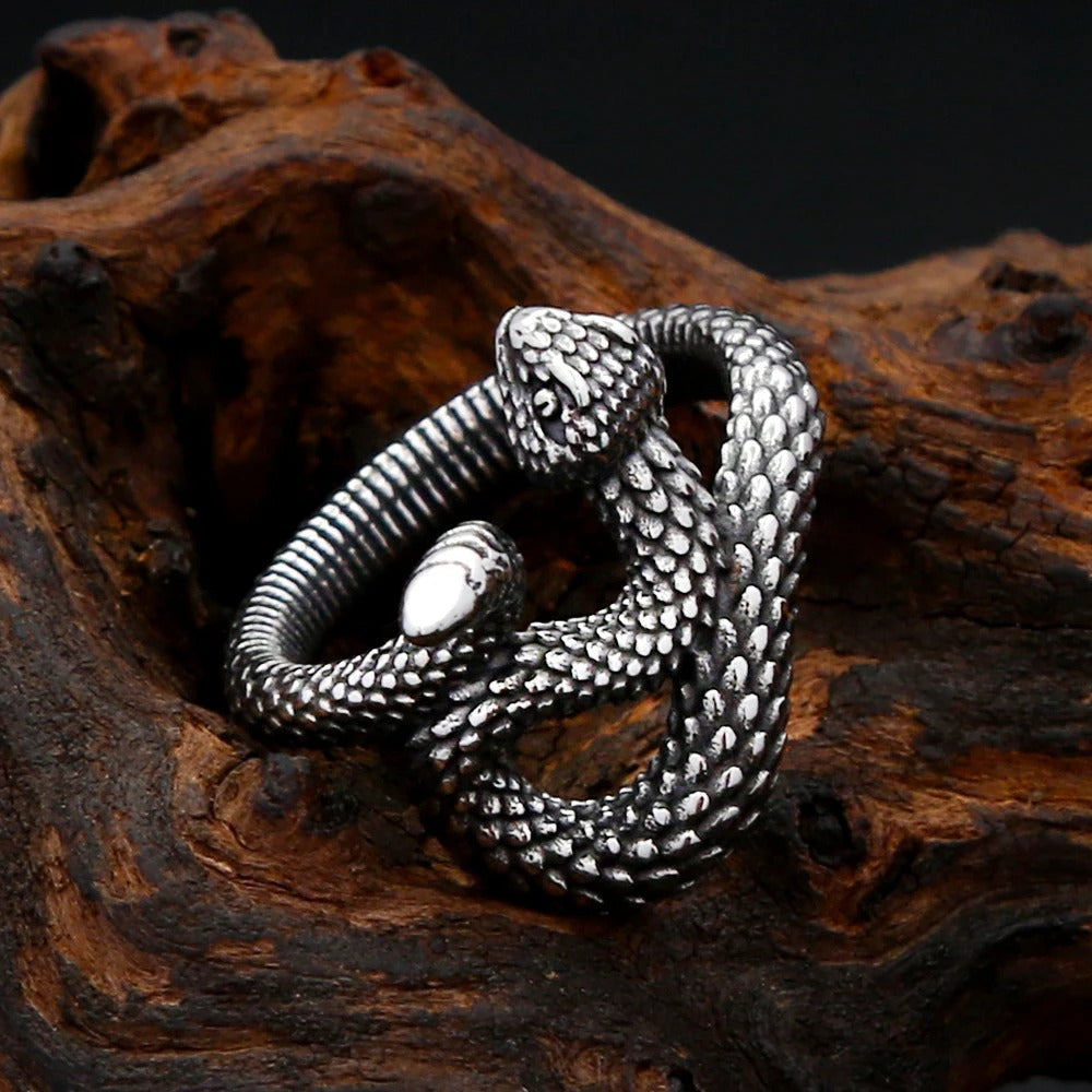 Punk Snake Stainless Steel Men's Ring