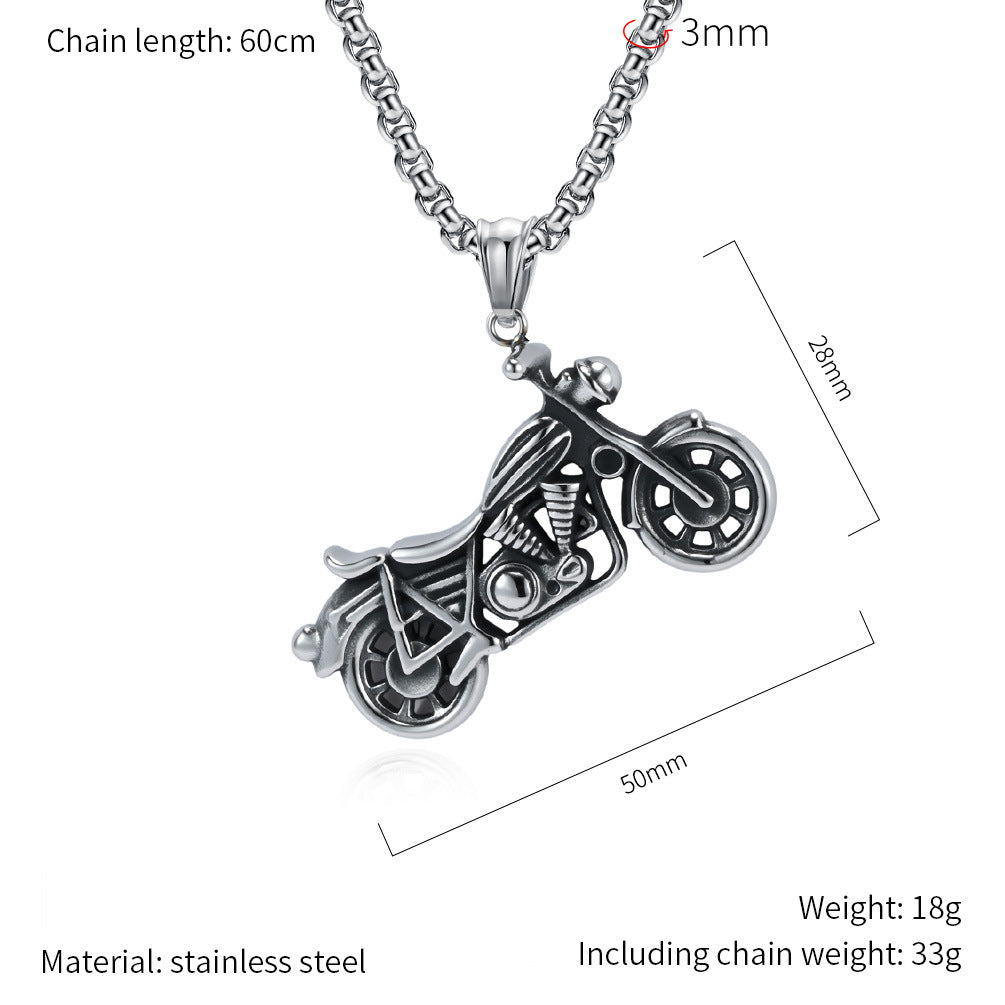 Planderful Harley Motorcycle Necklace For Men Personalized Titanium Steel Retro Pendant Jewelry