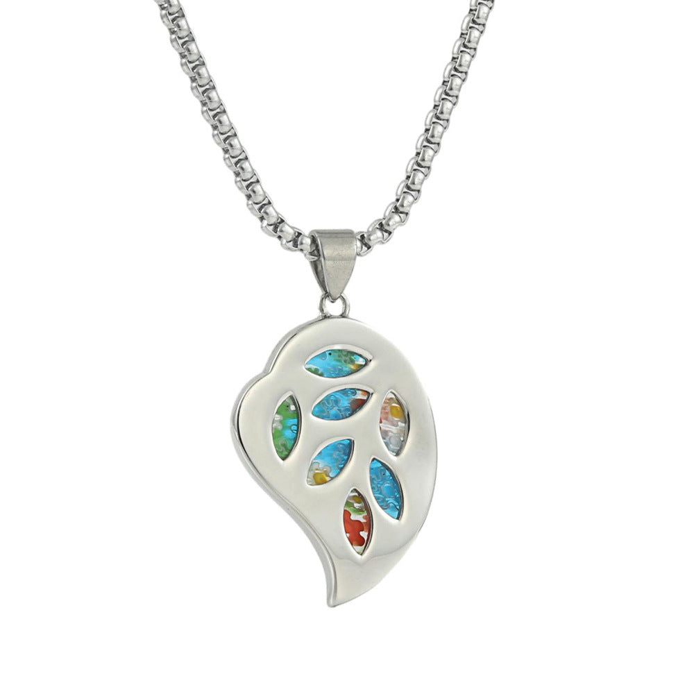 European And American Stainless Steel Glazed Stone Pendant