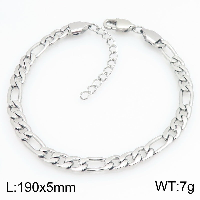 Figaro Titanium Steel Bracelet – Daily Unisex Neutral Wind Element Chain Nk Chain Bracelet