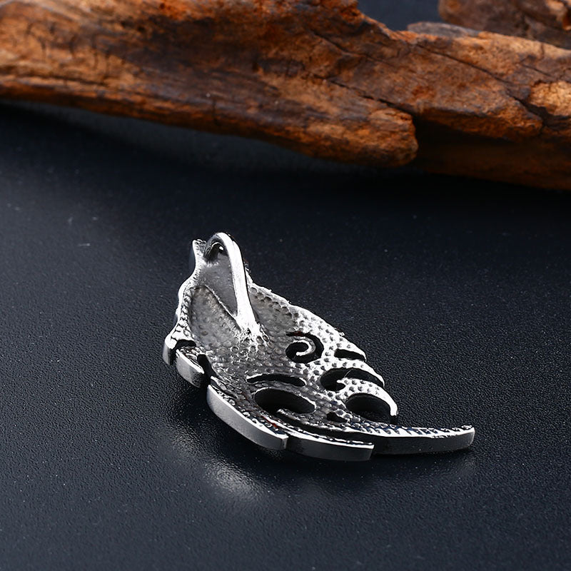 Nordic Viking Wolf Head Pendant - Creative Titanium Steel Jewelry for Men