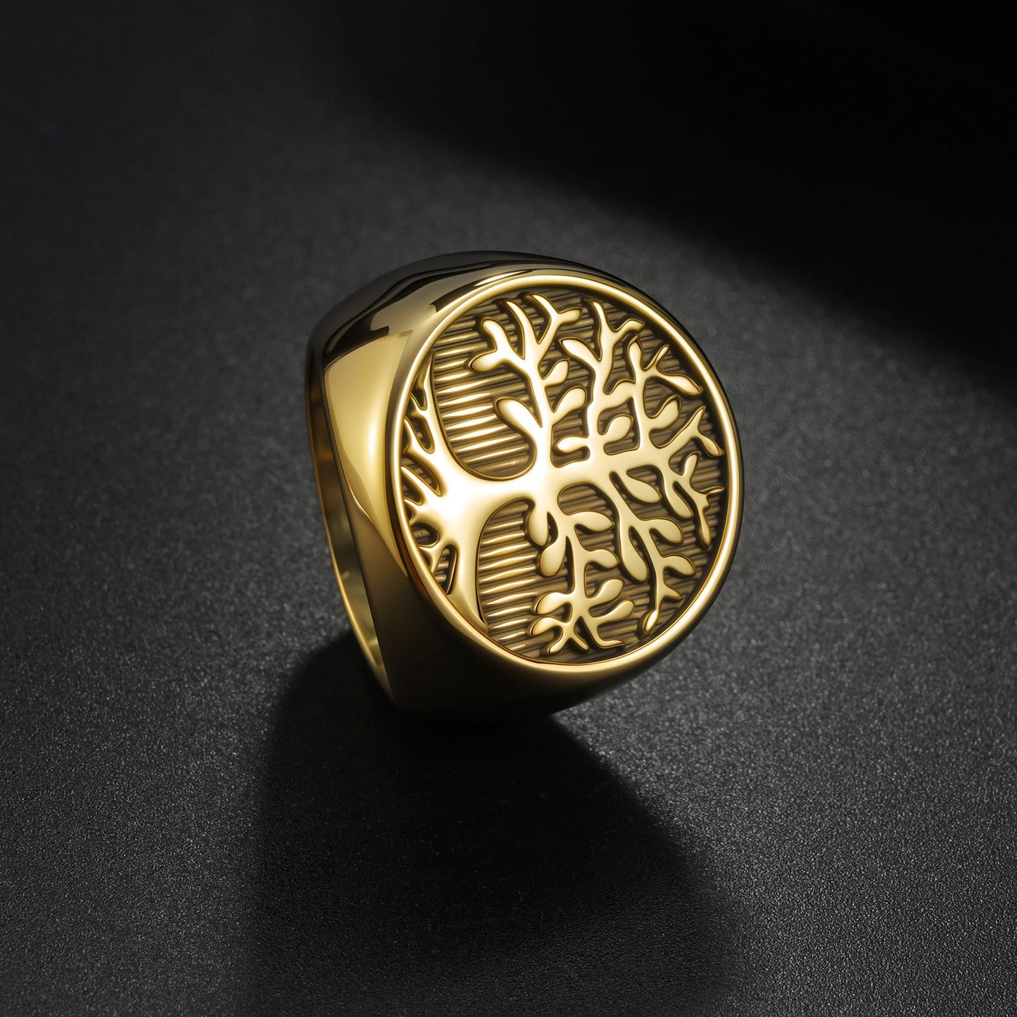 Planderful Tree of Life Ring for Men Stainless Steel