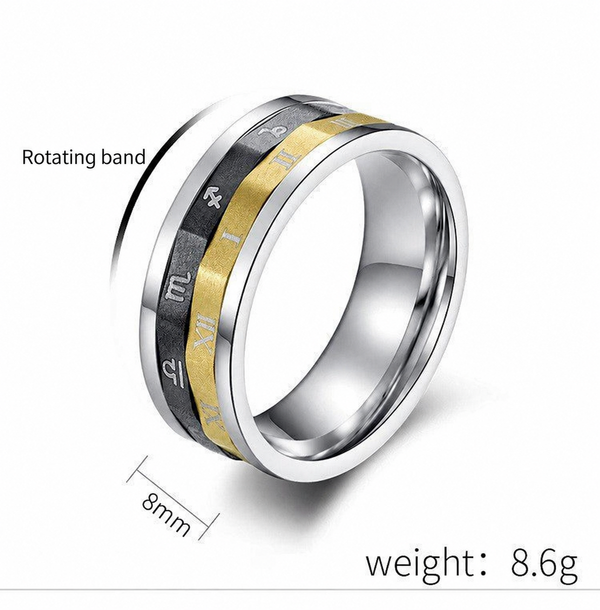 Rotating zodiac ring dimensions