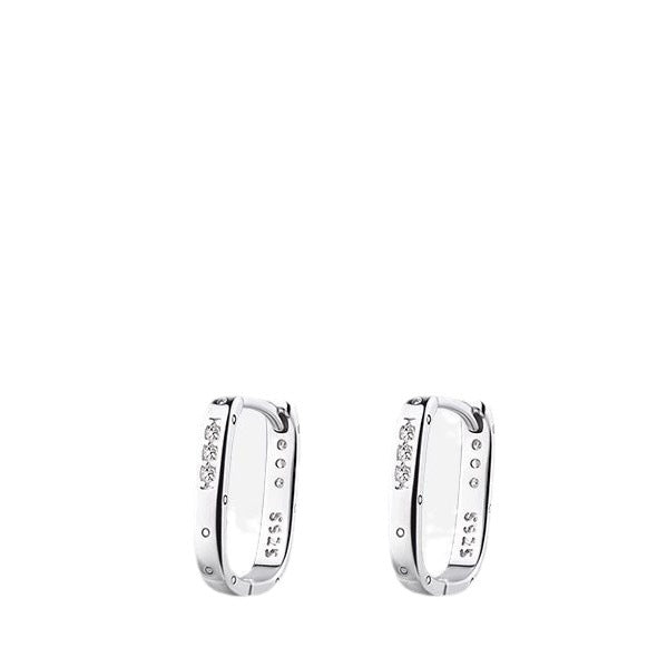 925 Sterling Silver Square Earrings High-End Light Luxury
