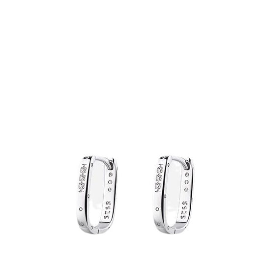 925 Sterling Silver Square Earrings High-End Light Luxury