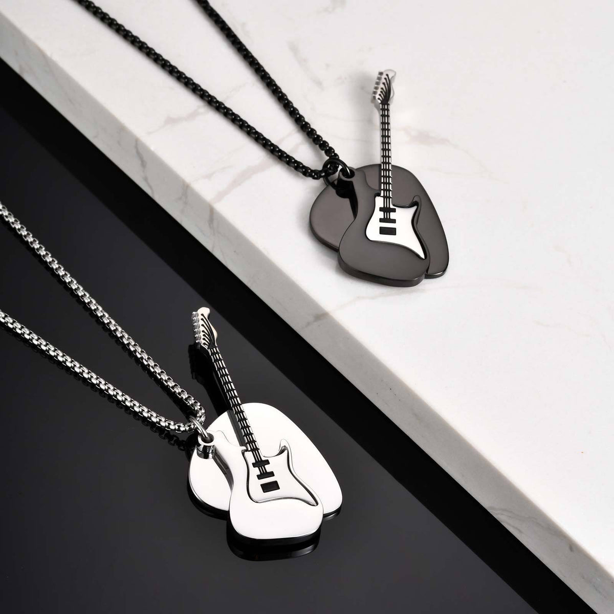 Stainless Steel Punk Necklace — Silver or Black