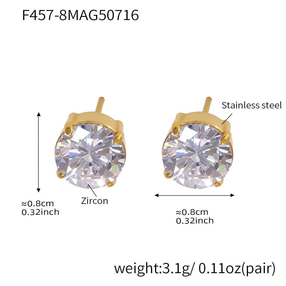 Planderful Super Flash 5A Zircon Stud Earrings For Women