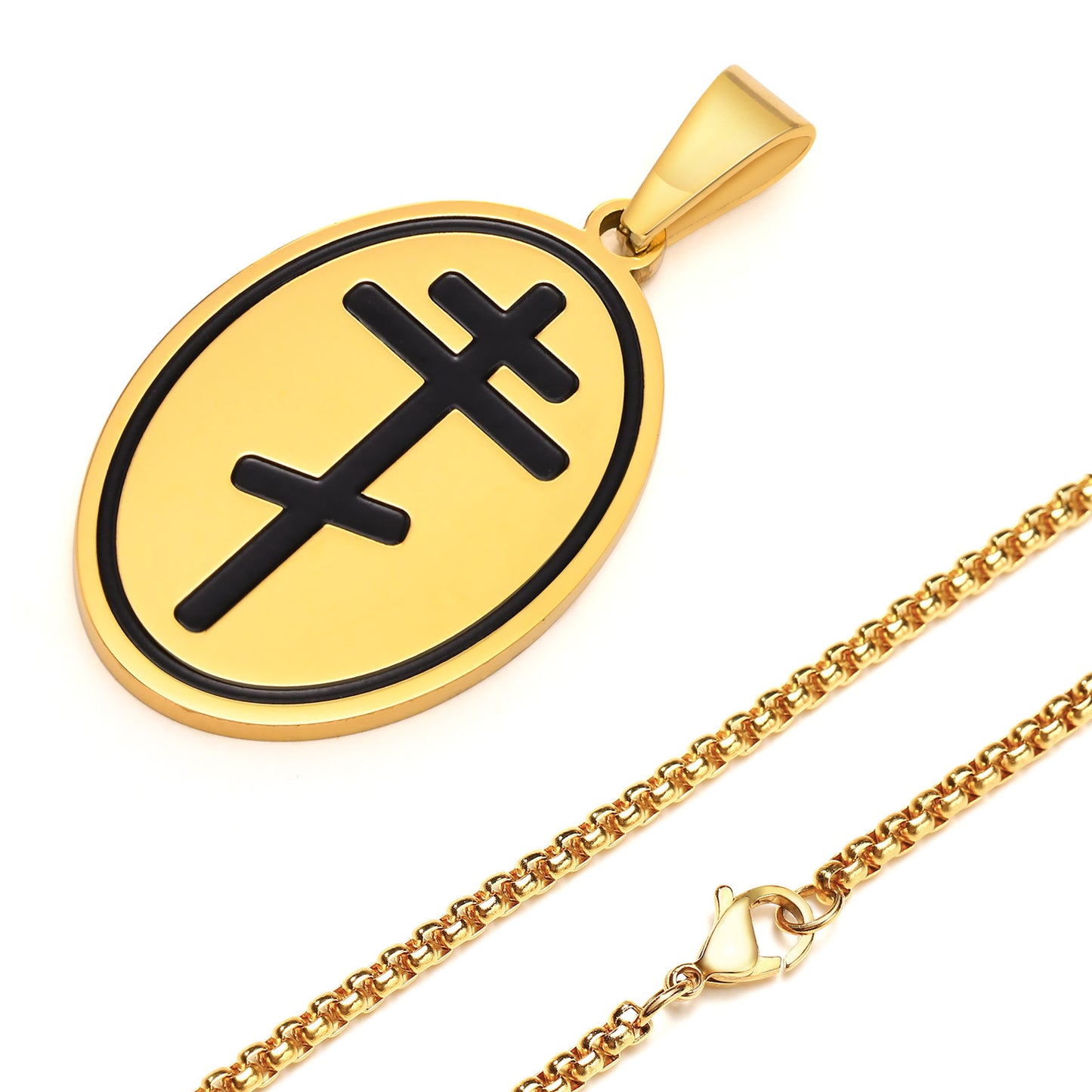 Cross-Border Hip-Hop Trend Stainless Steel Gold Pendant
