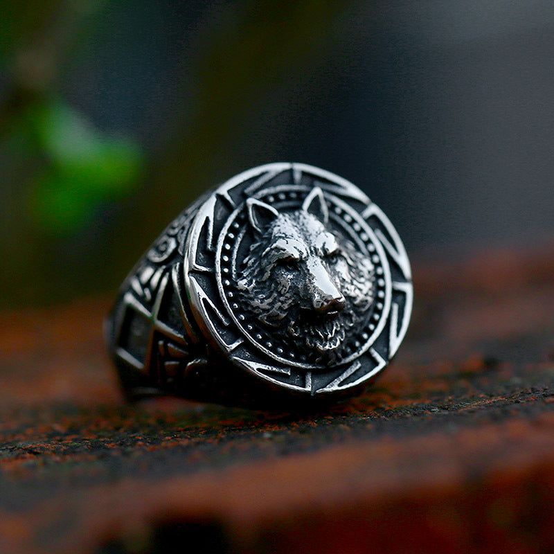 Titanium Steel Wolf Head Pendant - Nordic Retro Jewelry for Men