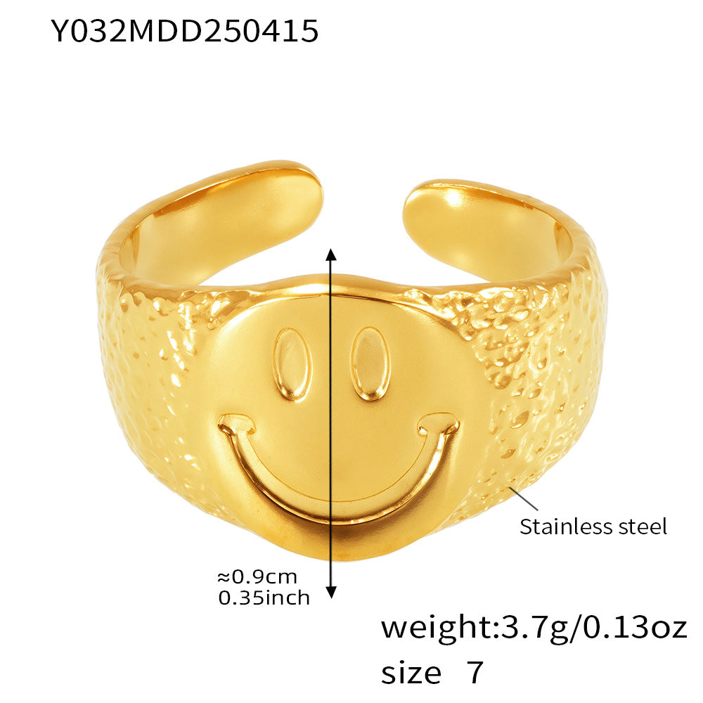 Planderful Open Ring Stainless Steel Ring Unisex Colorfast