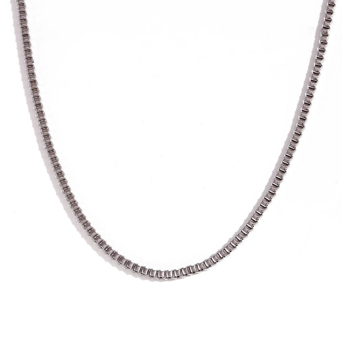 Planderful Jewelry Everyday Genie Stainless Steel Box Chain Necklace 18K Gold Plated Finish