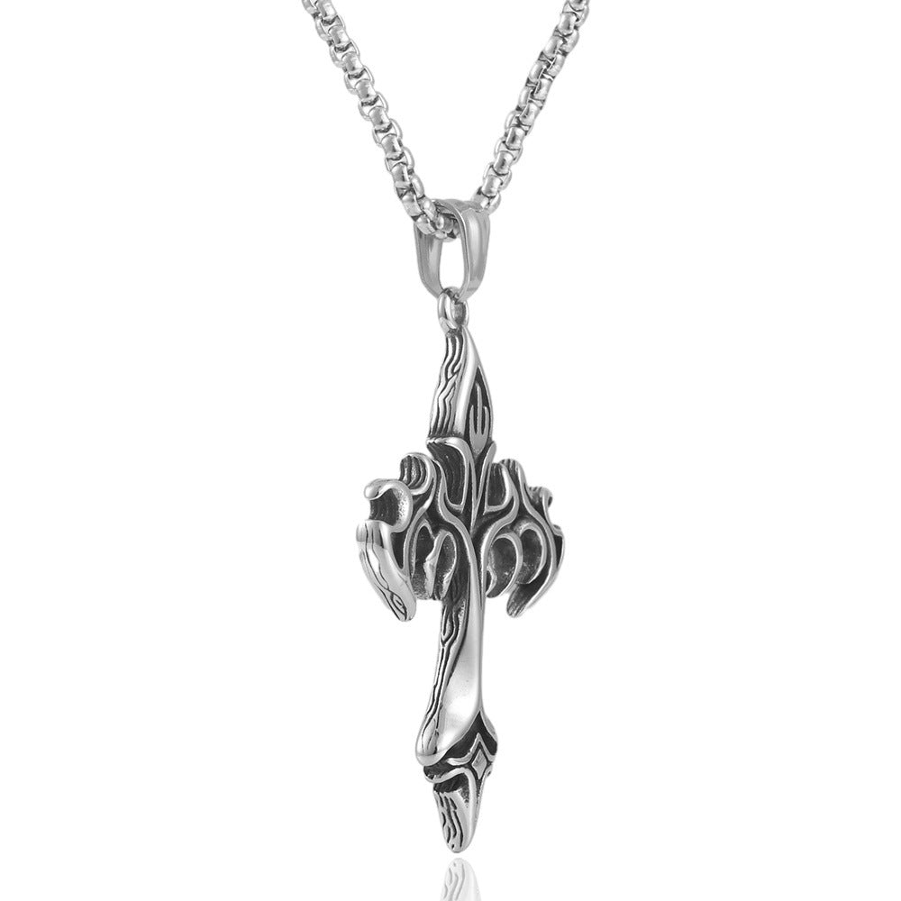 European And American Stainless Steel Cross Pendant For Men